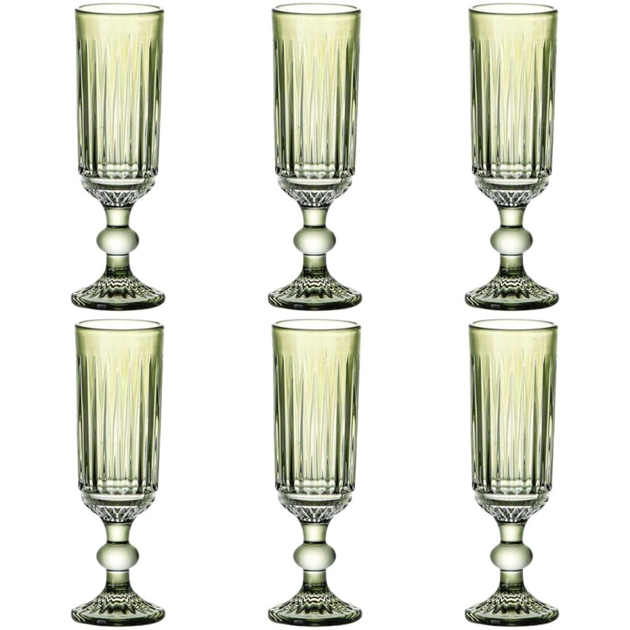 St med glas Home ESPRIT Grn Krystal 6 x 6 x 18,4 cm (6 enheder) #4