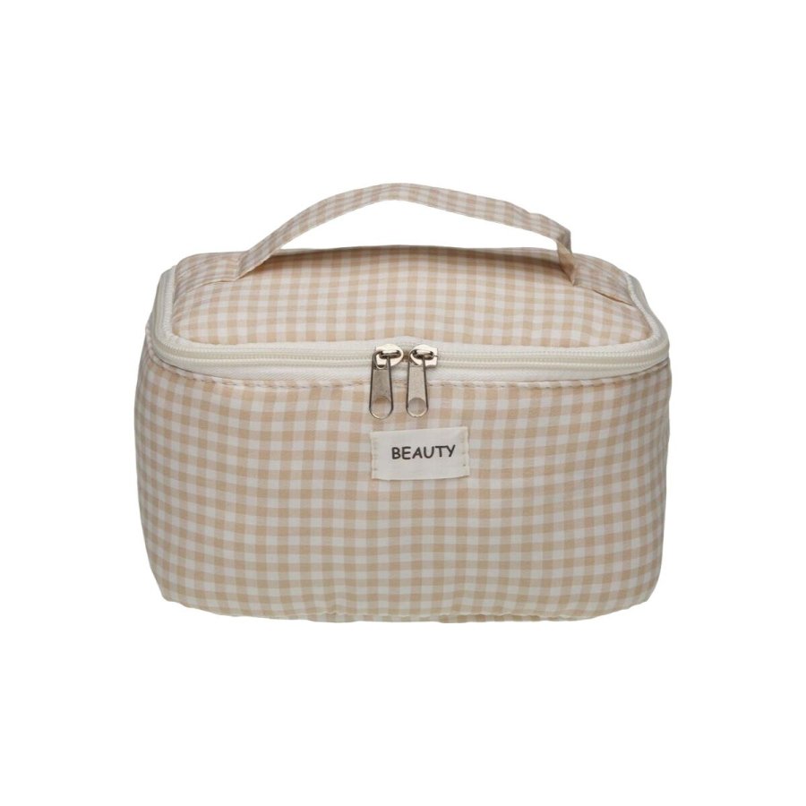 Rejsetoilettaske Versa Vichy Beige Polyester Tekstil 12 x 12 x 20 cm #2