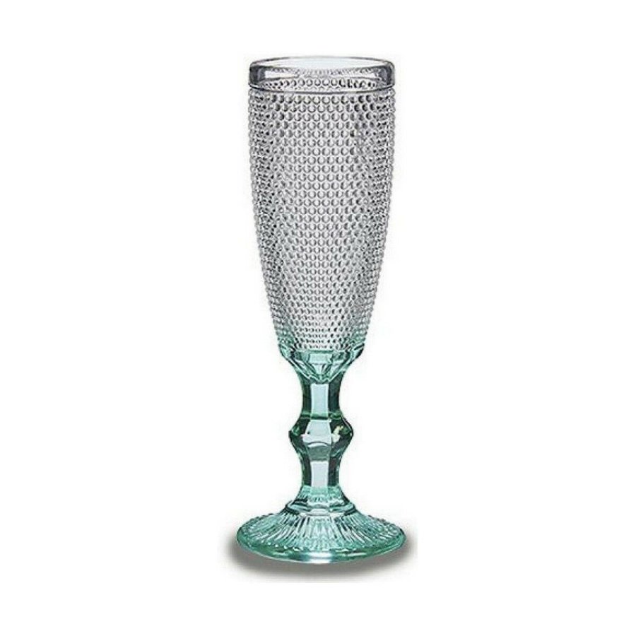 Champagneglas Vivalto PR05720ZD/BHA6 Gennemsigtig Turkisbl Glas 185 ml Points (6 enheder) #1