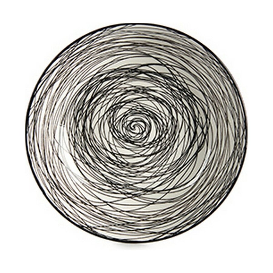Dyb tallerken Striber Porceln Sort Hvid 6 enheder (20 x 4,7 x 20 cm) #1