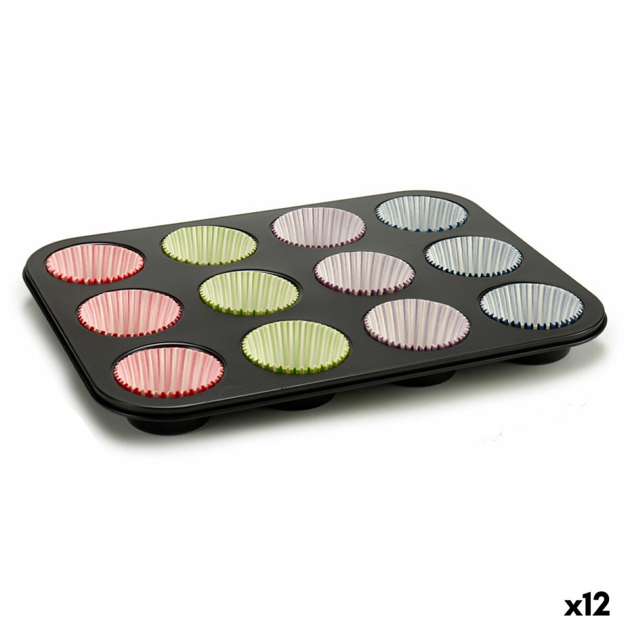 Muffinform Kinvara 55011 Multifarvet 7 x 7 x 3 cm 35 x 3 x 26,5 cm Bageplade (12 enheder) #1