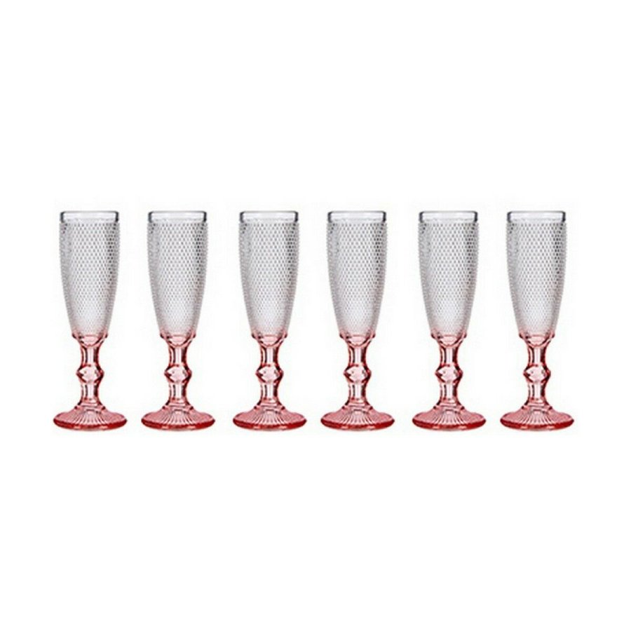 Champagneglas Vivalto PR05720ZD/BHA6 PINK Pink Gennemsigtig Glas 180 ml (6 enheder) #4