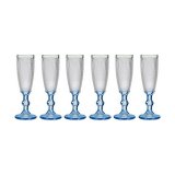 Champagneglas Vivalto PR05720ZD/BHA6 BLUE Bl Gennemsigtig Glas 180 ml Points (6 enheder) #4