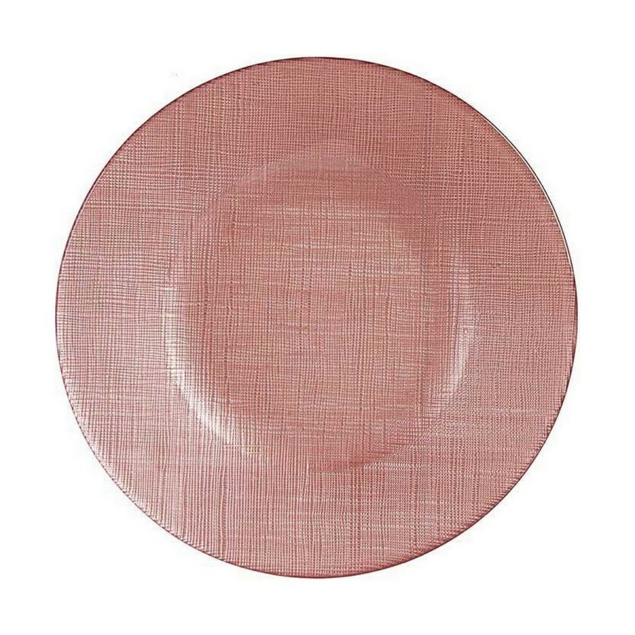Flad Plade Vivalto 323921P-3 Pink Glas 21 x 2 x 21 cm (6 enheder) #1