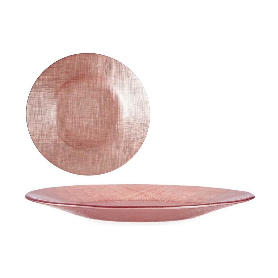 Flad Plade Vivalto 323921P-3 Pink Glas 21 x 2 x 21 cm (6 enheder) #4