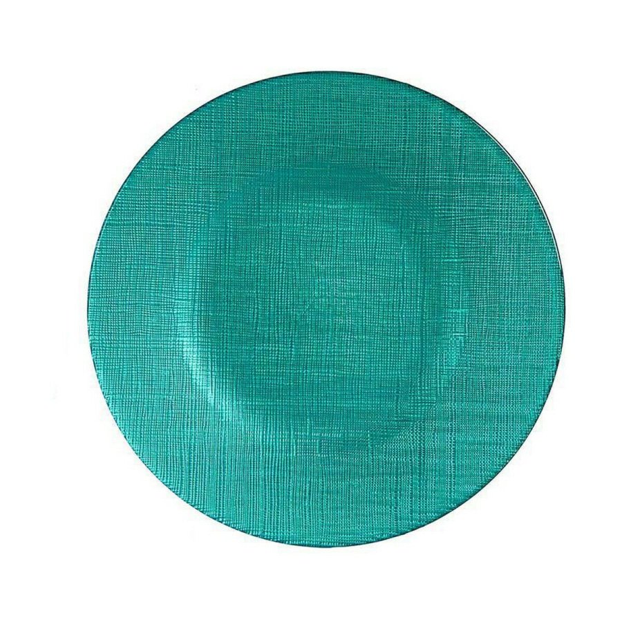 Flad Plade Vivalto 323921P Turkisbl Glas 21 x 2 x 21 cm (6 enheder) #1