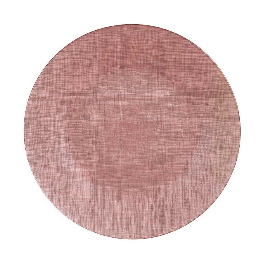 Flad Plade Vivalto Pink Glas 32,5 x 2 x 32,5 cm (6 enheder) #4