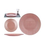 Flad Plade Vivalto Pink Glas 32,5 x 2 x 32,5 cm (6 enheder) #7
