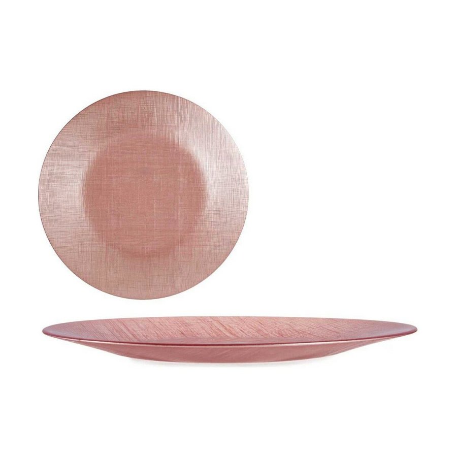 Flad Plade Vivalto Pink Glas 32,5 x 2 x 32,5 cm (6 enheder) #10