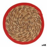 Dkkeserviet Natur Rd Naturlig fiber (30 x 1 x 30 cm) (48 enheder) #1