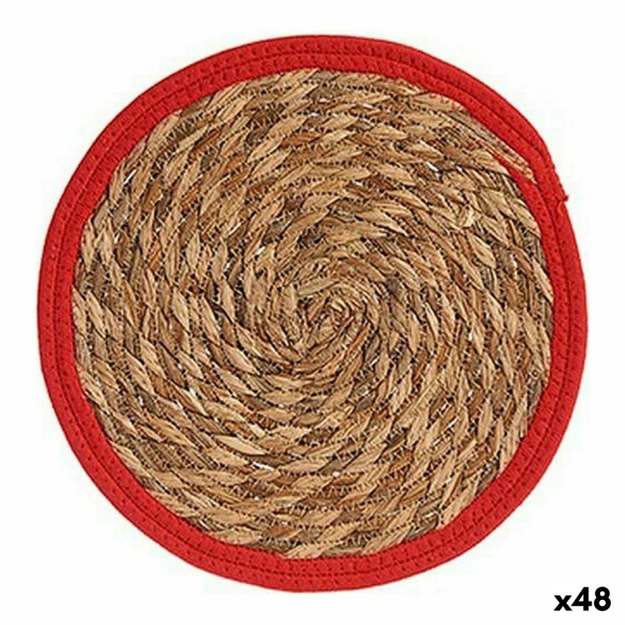 Dkkeserviet Natur Rd Naturlig fiber (30 x 1 x 30 cm) (48 enheder) #1
