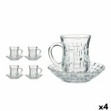 Set med kopper og underkopper 125 ml Gennemsigtig Glas (12 x 9 x 12 cm) (4 enheder) #1