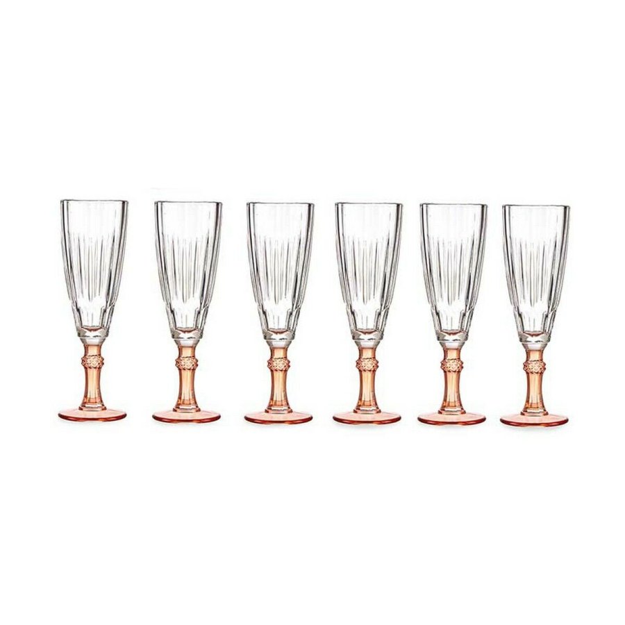 Champagneglas Vivalto Exotic Laksefarvet Krystal 170 ml (6 enheder) #4