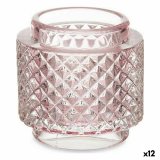 Lyseholder Gift Decor 64296 64296 Pink Glas 9 x 8,8 x 9 cm (12 enheder) #1