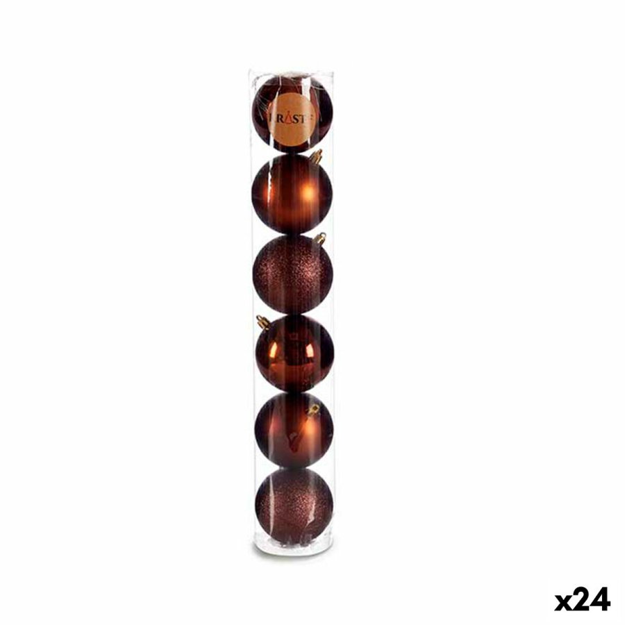 St med julekugler Krist+ 00782 Brun Plastik  8 cm (24 enheder) #1