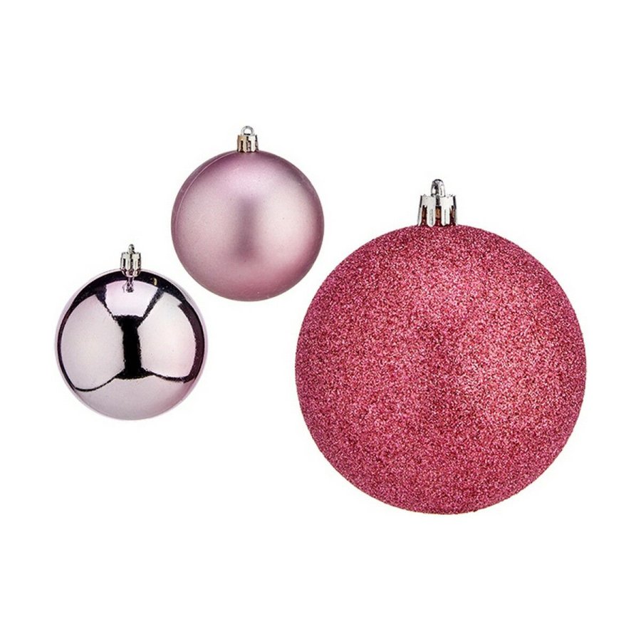 St med julekugler Krist+ 00788 Pink Plastik  8 cm (24 enheder) #13