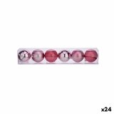 St med julekugler Krist+ 00788 Pink Plastik  8 cm (24 enheder) #1