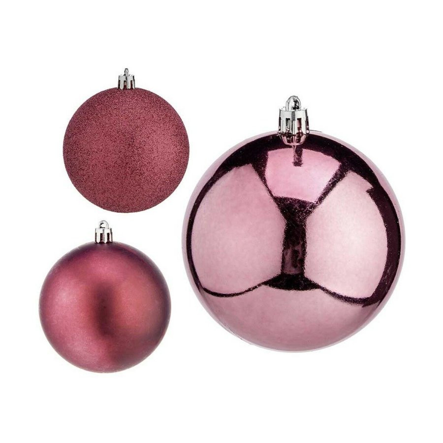 St med julekugler Krist+ 00800 Pink Plastik (24 enheder) #13
