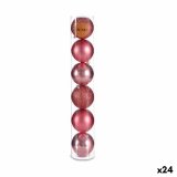 St med julekugler Krist+ 00800 Pink Plastik (24 enheder) #1