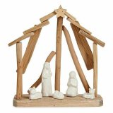 Betlehem dekoration Keramik Brun Hvid 2 enheder 25 x 28 x 10 cm Natur Tr (2 enheder) #5