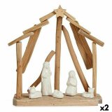 Betlehem dekoration Keramik Brun Hvid 2 enheder 25 x 28 x 10 cm Natur Tr (2 enheder) #1