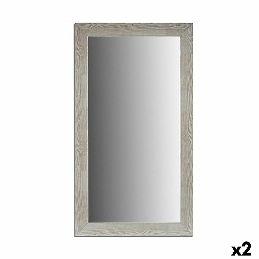 Vgspejl 77505 Hvid 75 x 136 x 1,5 cm Rektangulr (2 enheder) #1