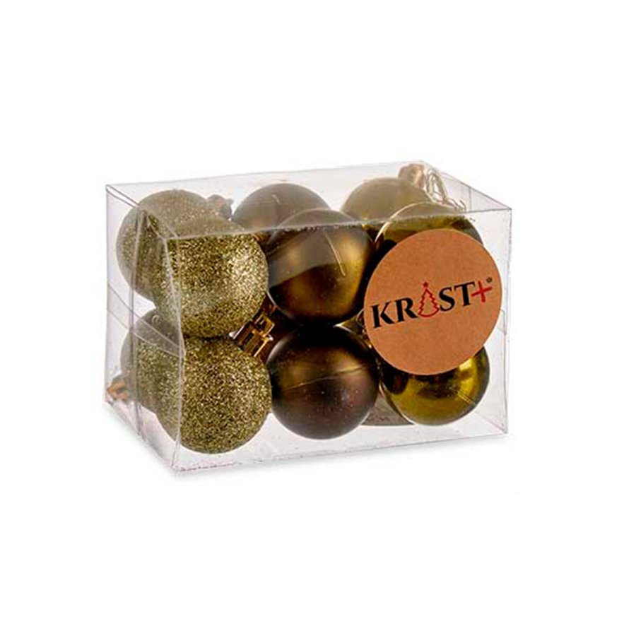 St med julekugler 4 x 5 x 4 cm Grn Plastik (12 enheder) #3