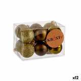 St med julekugler 4 x 5 x 4 cm Grn Plastik (12 enheder) #1