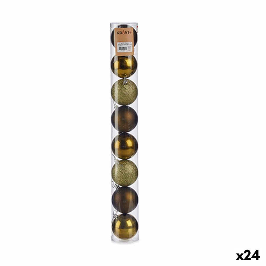 St med julekugler Grn Plastik  7 cm (24 enheder) #1
