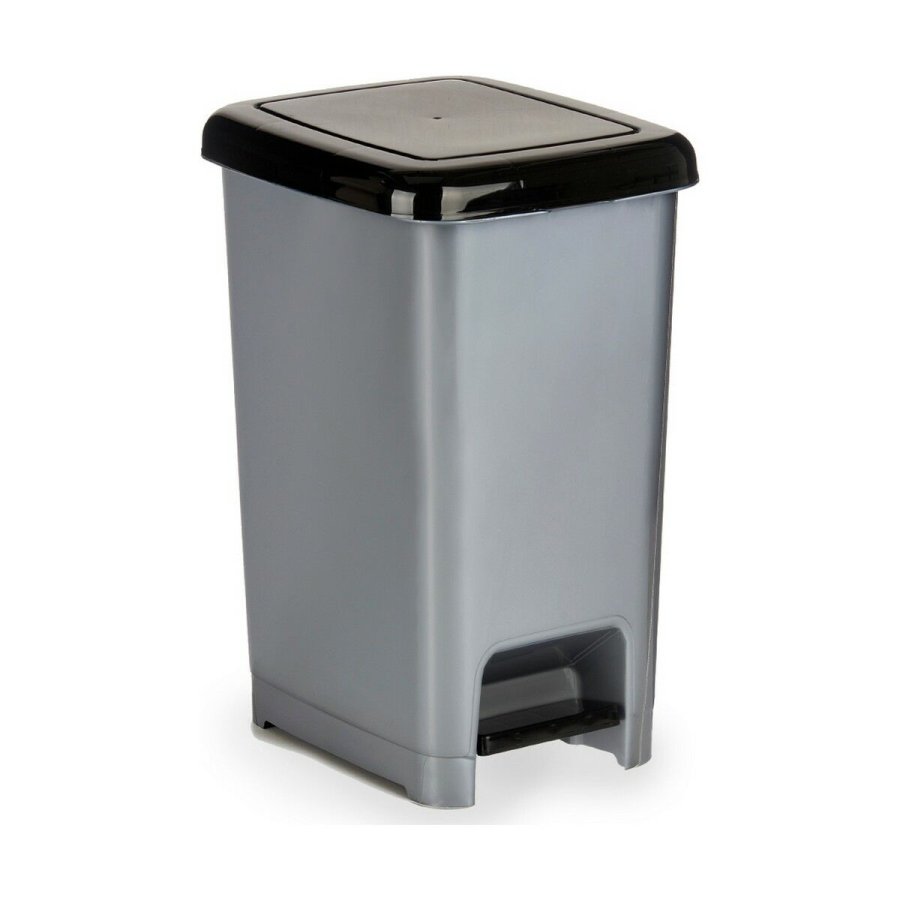 Papirkurv med pedal Sort Gr Plastik 25 L (37 x 47 x 26,9 cm) (8 enheder) #5