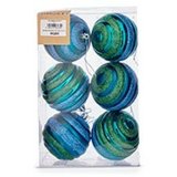 St med julekugler Krist+ 00887 Bl Grn PVC  8 cm (12 enheder) #5