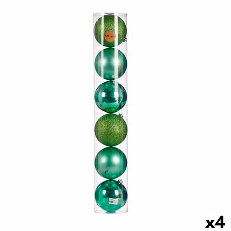 St med julekugler Krist+ 00803 Grn Plastik 6 Dele (4 enheder) #1