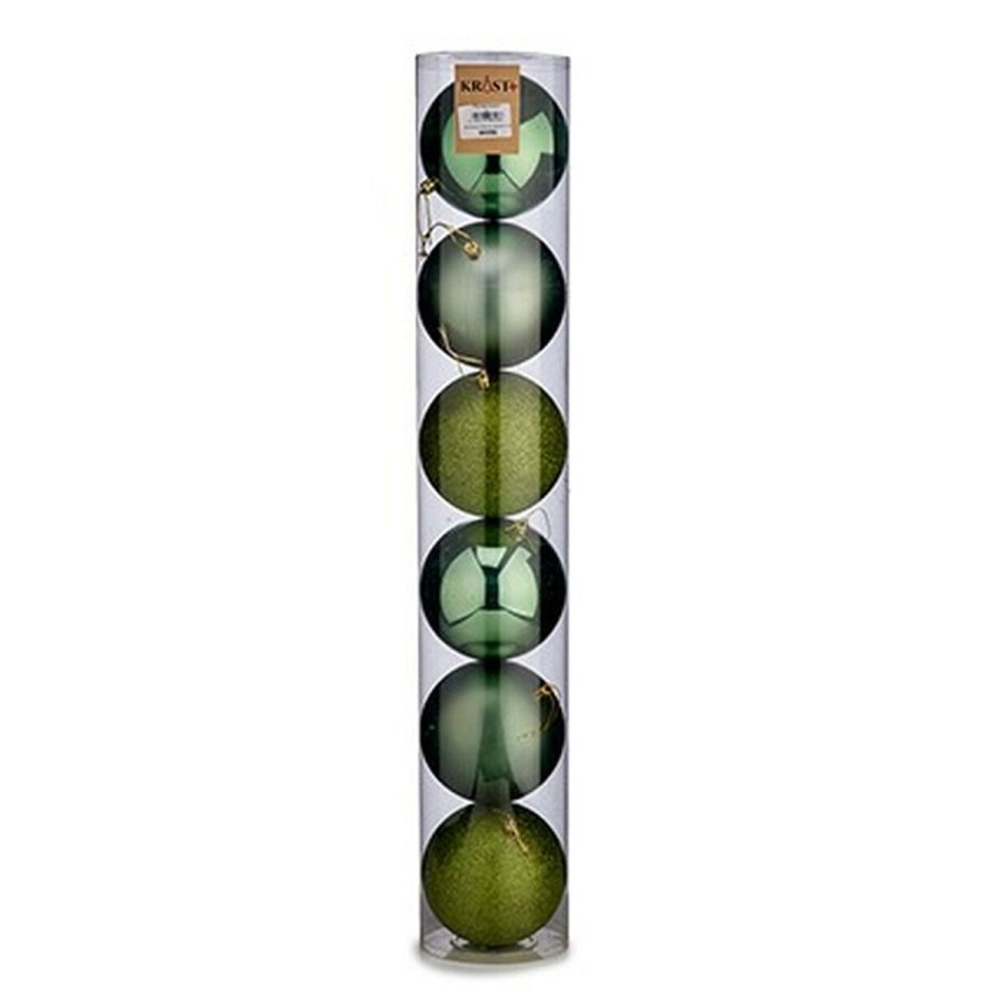 St med julekugler Krist+ 00804 Grn Plastik  12 cm 6 Dele (6 enheder) #5