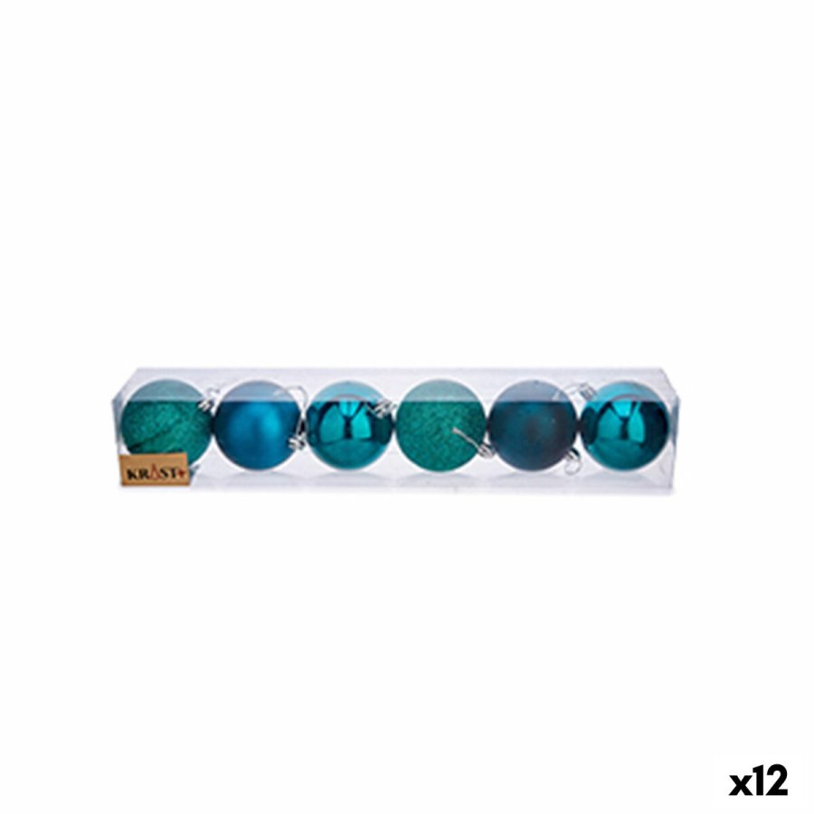St med julekugler Krist+ 00831 Bl Plastik  7 cm (12 enheder) #1