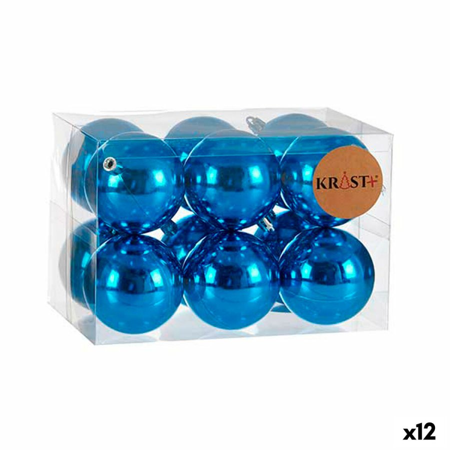 St med julekugler Krist+ K1912476-1 Bl Plastik  7 cm (12 enheder) #1