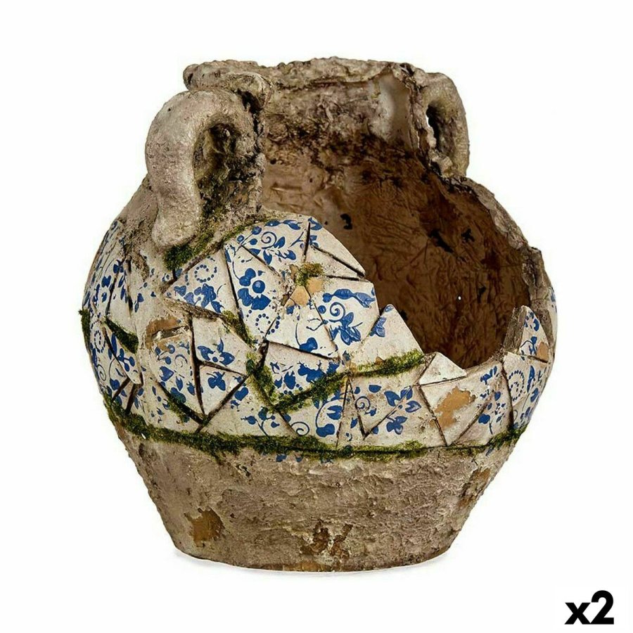 Dekorativ havefigur Ibergarden ZD19022 ZD19022 Polyesterharpisk Vase 28,5 x 28 x 28,5 cm (2 enheder) #1