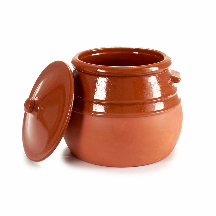 Gryde med lg Bagt ler 3,5 L 23 x 22 x 23 cm (4 enheder) #7