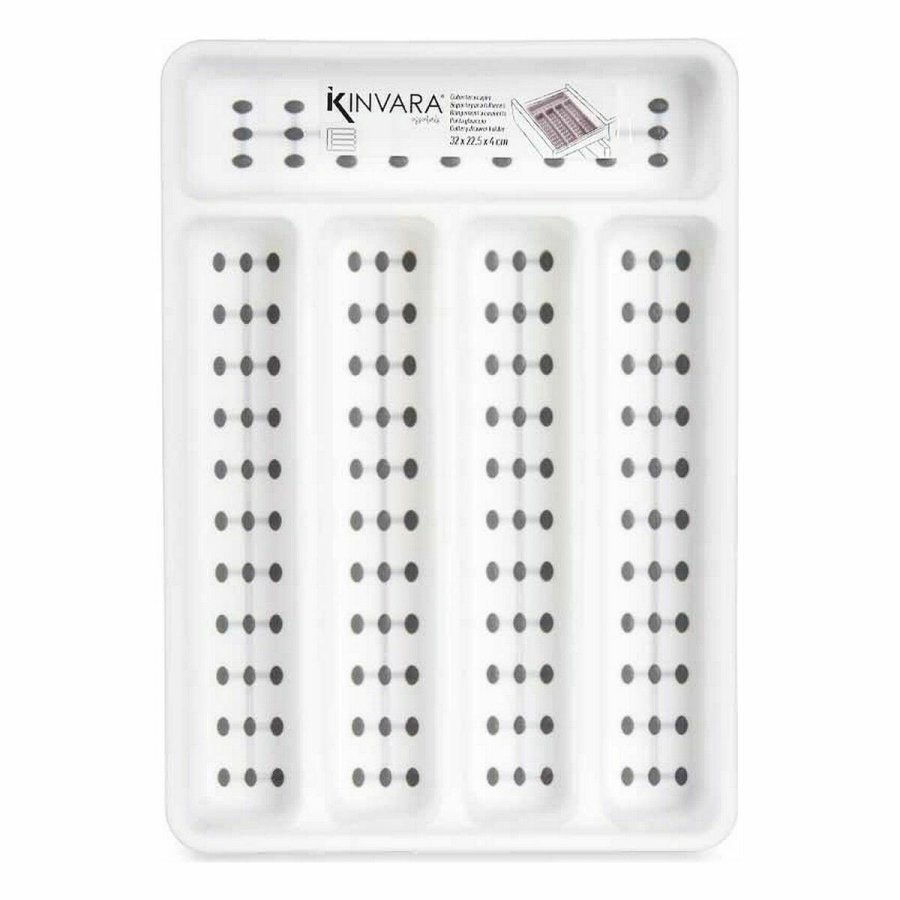 Bestikholder Kinvara CN19128-1 Hvid Sort polypropylen 22,5 x 4,5 x 32 cm (24 enheder) #7
