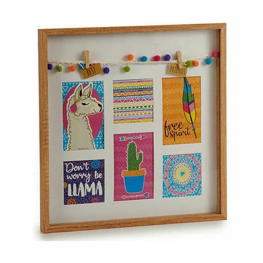 Vg billedramme Kvaster Lama Multifarvet Tr 40,5 x 3 x 40,5 cm (6 enheder) #5
