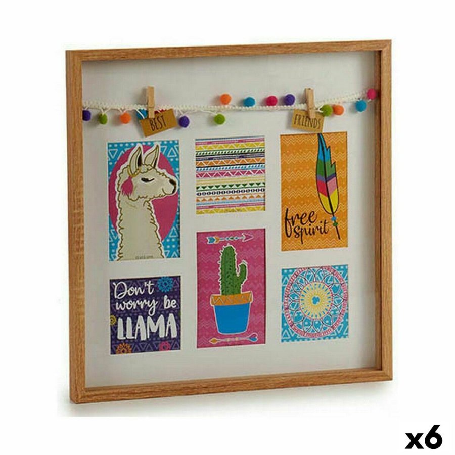 Vg billedramme Kvaster Lama Multifarvet Tr 40,5 x 3 x 40,5 cm (6 enheder) #1