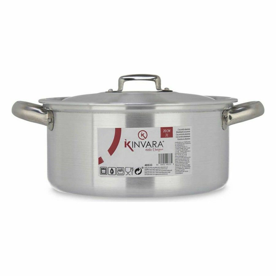 Gryde Med Lg Kinvara 100005 Slvfarvet 3 L (10 enheder) #7