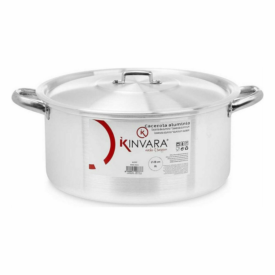 Gryde Med Lg Kinvara 100009 Slvfarvet 8 L (6 enheder) #7