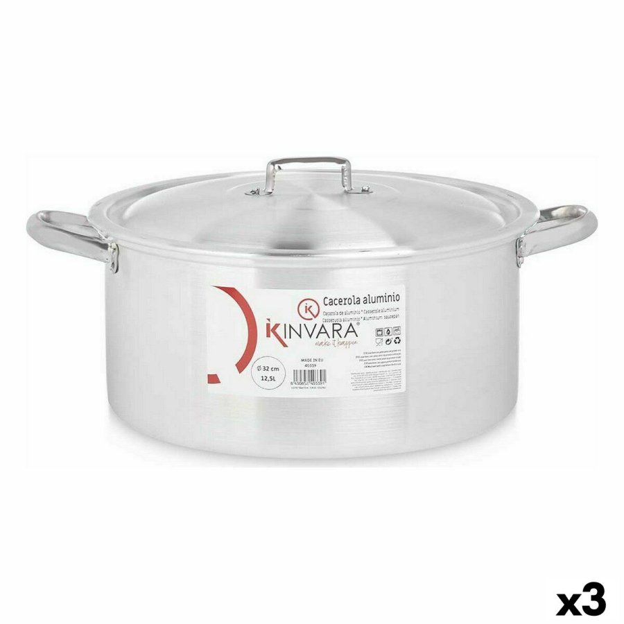 Gryde Med Lg Kinvara 100011 Slvfarvet 12,5 L (3 enheder) #1