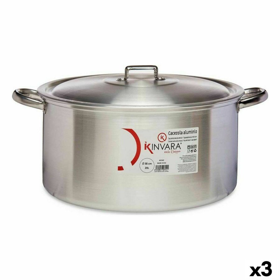 Gryde Med Lg Kinvara 100014 Slvfarvet 20 L (3 enheder) #1