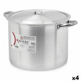 Gryde med lg  30 cm Slvfarvet Aluminium (4 enheder) #1