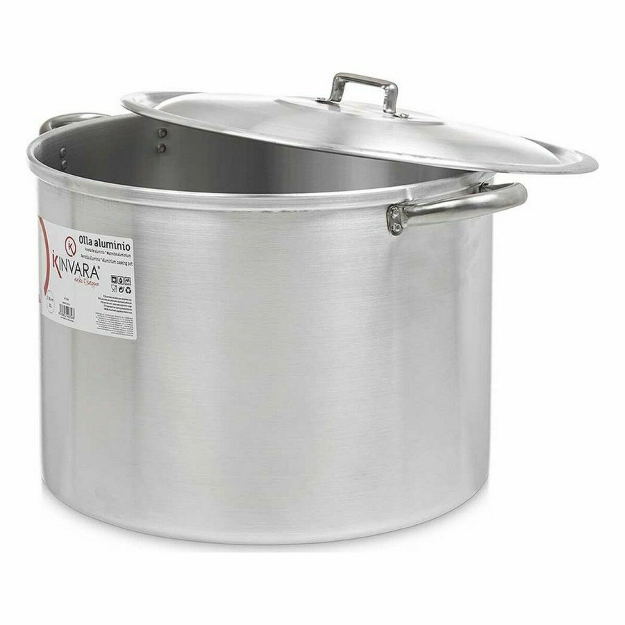 Gryde med lg Kinvara 100042 Slvfarvet Aluminium  36 cm (2 enheder) #7