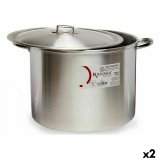 Gryde med lg Slvfarvet Aluminium 53 x 34 x 43 cm (2 enheder) #1