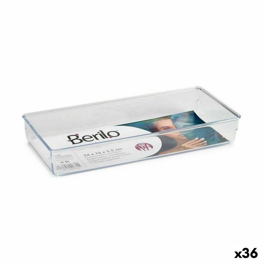 Multifunktionel organizer Berilo CH99113 Gennemsigtig Plastik 15,5 x 5,5 x 34,5 cm MULTIFUNKTIONEL (36 Enheder) #1