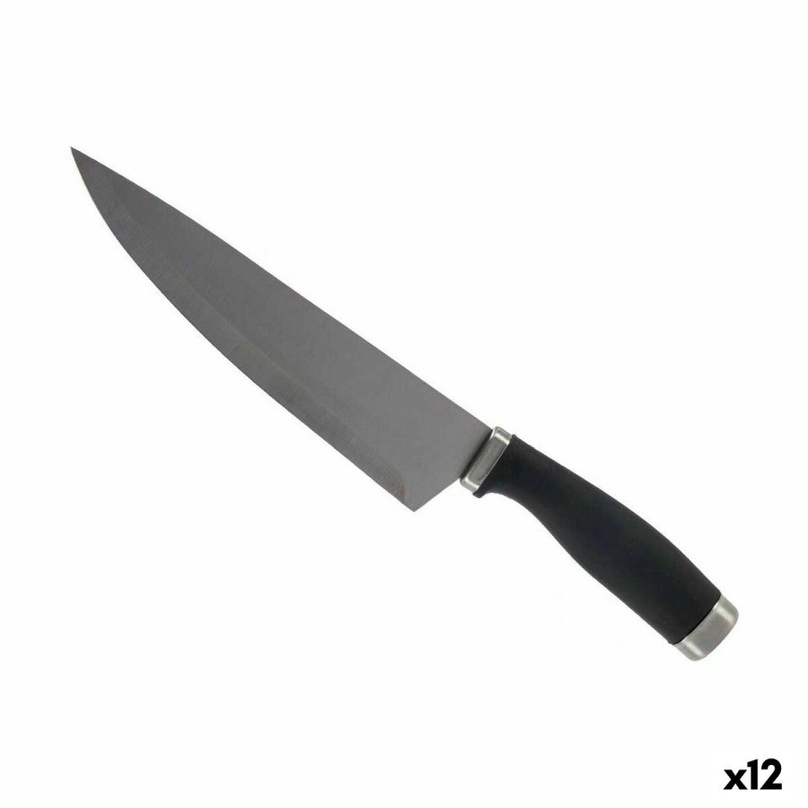 Kkkenkniv Kinvara KT11-5603-01 Sort Slvfarvet Rustfrit stl Plastik 5 x 2 x 33 cm (12 enheder) #1