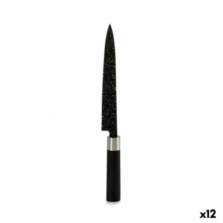 Kkkenkniv Kinvara KT11-5604M02 Sort Slvfarvet Rustfrit stl Plastik 3,5 x 33,3 x 2,2 cm Marmor (12 enheder) #1